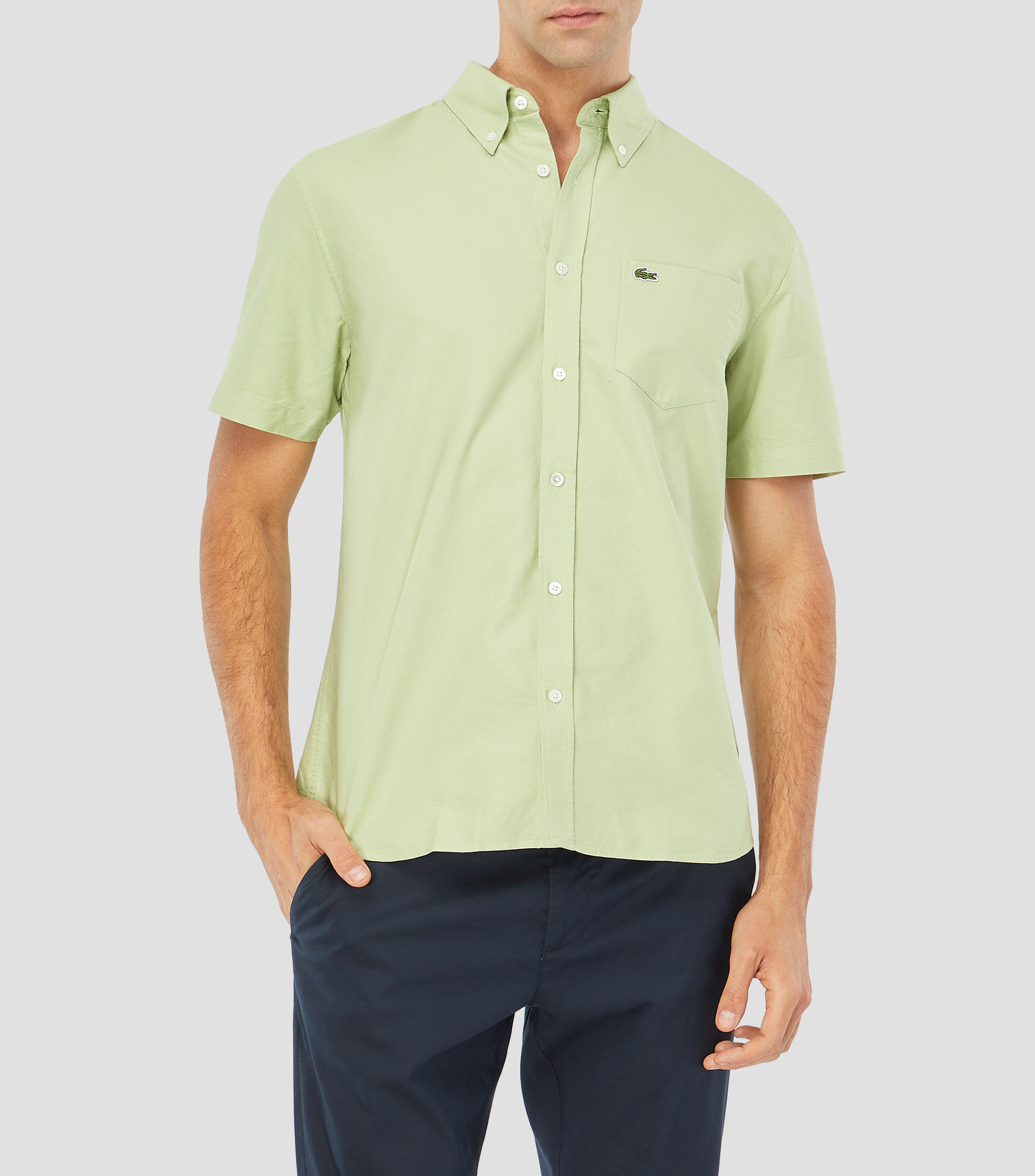 Camisa lisa manga corta Hombre
